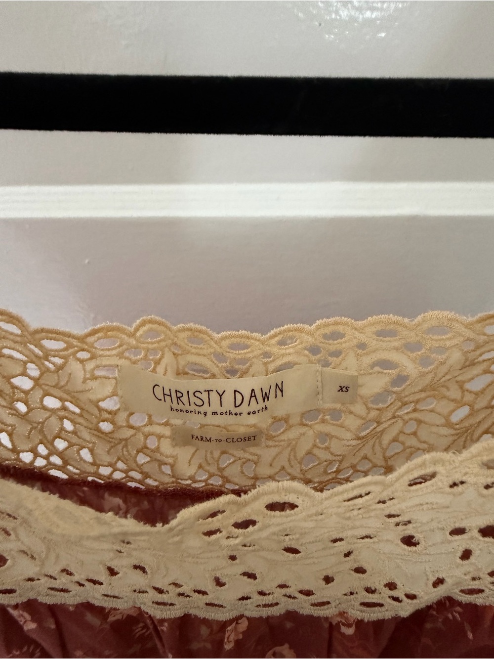 Christy Dawn Polly Dress in Oat Straw Red - Picture 5 of 7